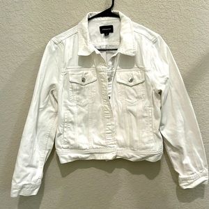 J Crew white denim women’s jacket size L